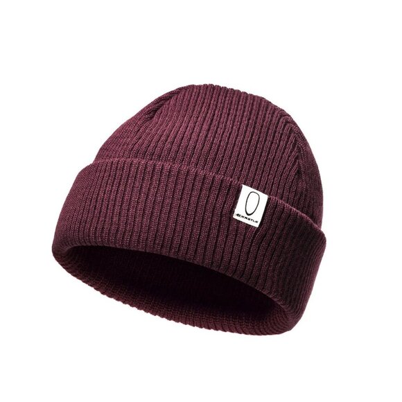 Kastle Accessories - KASTLE Burgundy Wool-Blend Ribbed Beanie with Foldover Cuff unisex - Like new!